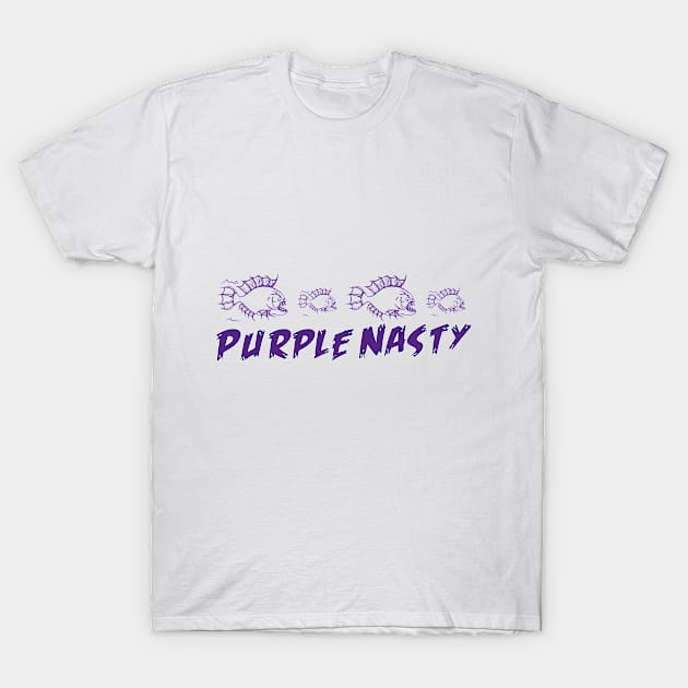 Purple Nasty Piranhas T-Shirt by dizzycat-biz